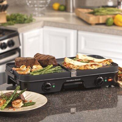 Hamilton Beach® 3-in-One Grill/Griddle Die Cast A...