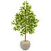 Gracie Oaks 45.5" Artificial Lemon Tree in Planter Earthenware/Silk/Plastic | 54 H x 22 W x 22 D in | Wayfair 25FB295AD99E4052AF6794E8EDD111A9