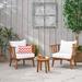 Highland Dunes Spratt Outdoor 3 Piece Seating Group w/ Cushions Wood/Natural Hardwoods in Brown/White | Wayfair 27DF085A7D91463FB5475D1F858CF83A