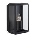 Searchlight 8204BK Box Black Outdoor Modern Rectangular Lantern Flush Wall Light with Bevelled Glass | IP44 Exterior Rating | Garden Walls - Fencing - Patio Lighting | Free Air Freshener Promo