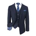 Romano Boys Slim Fit French Navy Blue Previs Suit in 3 Piece Age 11 Years