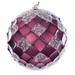 Vickerman 618844 - 4.75" Burgundy Net Beaded Ball Christmas Tree Ornament (3 pack) (MC190565D)