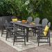 Darby Home Co Gabaldon Outdoor Acacia Wood 9 Piece Dining Set Wood in Brown/Gray/White | 29.75 H x 63 W x 35.5 D in | Wayfair