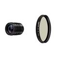 Panasonic H-ES12060E Leica DG Vario-Elmarit Kamera Objektive (12-60mm/F2.8-4.0, Standardzoom, Dual I.S., Staub- & Spritzwasserschutz, schwarz) & Amazon Basics Zirkularer Polarisationsfilter - 62mm