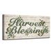 August Grove® Harvest Blessings by Olivia Rose - Wrapped Canvas Textual Art Print Canvas, Wood in Green | 8 H x 16 W x 1.5 D in | Wayfair