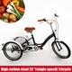 SENDERPICK 20" 3 Wheel Adult Tricycle Single Speed Bicycle, Adult Bicycle Cycling Pedal Bike with White Basket for Outdoor Sports Shopping