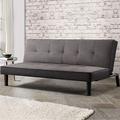 Grey Sofa Bed, Happy Beds Aurora Grey Upholstered Velvet Fabric Modern Sofabed - 2 Seater