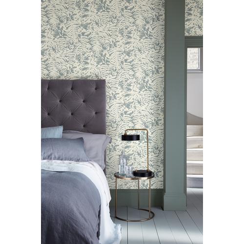 Little Greene 'Fern - Sage Blue' - Blue Wallpaper