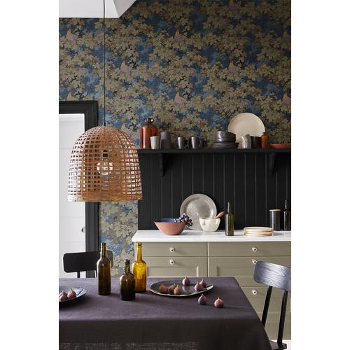 Little Greene 'Vine - Bleu' - Blue Wallpaper