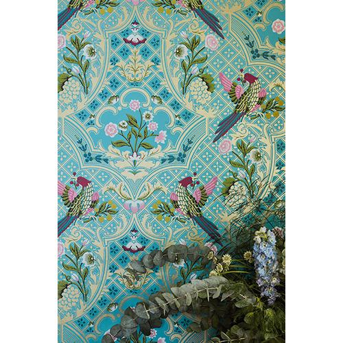 Little Greene 'Brodsworth - Empress' - Blue Wallpaper