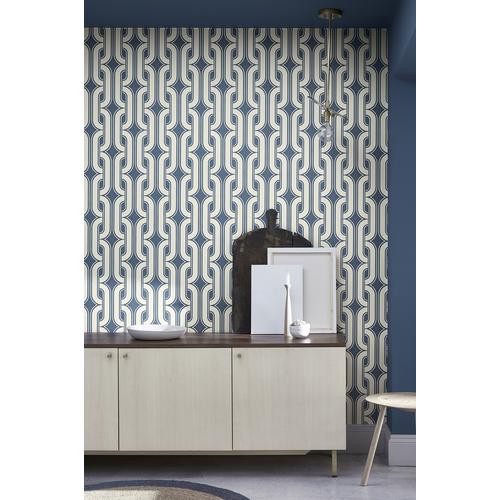 Little Greene 'Lavaliers - Low Wave' - Blue Wallpaper
