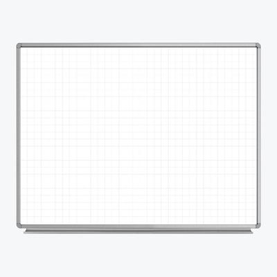 "48"" x 36"" Wall-Mounted Magnetic Ghost Grid Whiteboard - Luxor WB4836LB"