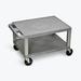 Tuffy Gray 2 Shelf AV Cart w Nickel Legs & Electric - Luxor WT16GYE-N