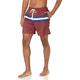 Amazon Essentials Herren Badehose, Schnell Trocknend, 18 cm, Burgunderrot Marineblau Streifen, S