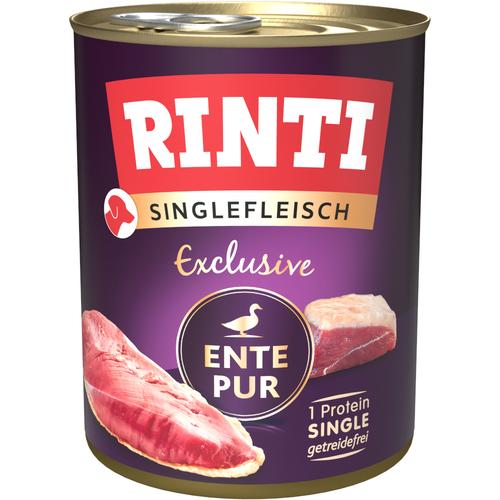 6 x 800 g RINTI Singlefleisch Exclusive Ente pur Hundefutter nass