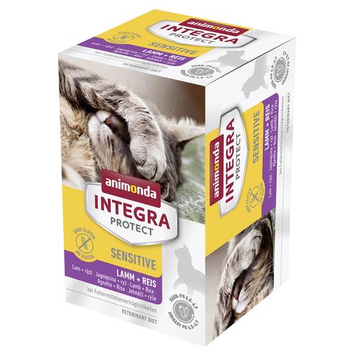 Sparpaket: 24x100g Animonda Integra Protect Adult Sensitive Lamm & Reis Katzenfutter nass