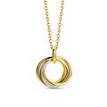 Orovi Women's Yellow Gold Necklace with Modern Pendant Bicolour Yellow Gold and White Gold 18ct Gold 42cm Necklace Made in Italy, Gold