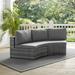 Catalina Outdoor Wicker Round Sectional Sofa Gray - Crosley CO7120-GY