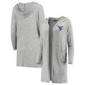 Women's Heathered Gray West Virginia Mountaineers Cuddle Soft Duster Tri-Blend Hooded Cardigan