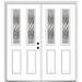 Verona Home Design Grace Primed Fiberglass Prehung Front Entry Door Fiberglass | 82.25 H x 62 W x 65 D in | Wayfair ZZ3656664L