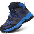 ASHION Hiking Boots Kids Trekking Climbing Outdoor Shoes Boys Trekking Waterproof Snowshoeing Hiking Footwear, 4 UK, Blue