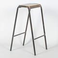 Maison INDUSTRIAL SCIENCE SCHOOL LAB RAW LACQUER STEEL WOODEN BAR STOOL PUB CAFE