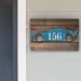 Designocracy Sports Car House Door Mailbox Address Number 1-Line Wall Mount Wood in Blue/Brown | 5.5 H x 19 W x 0.5 D in | Wayfair MA98451-18