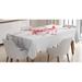 East Urban Home Tablecloth Polyester in Gray/Red/White | 60 D in | Wayfair F8517831E2164A2CAD3CBE2236AD7C04