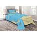 East Urban Home Sea Blue/Cream Microfiber Eclectic Coverlet/Bedspread Set Microfiber in Blue/White | Twin Bedspread + 1 Sham | Wayfair