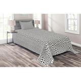 East Urban Home Microfiber Modern & Contemporary Coverlet/Bedspread Set Microfiber in Black/White | Twin Bedspread + 1 Sham | Wayfair