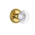 Grandeur Newport Rosette Passage w/ Bordeaux Crystal Door Knob Brass/Crystal in Yellow | 2.625 H x 2.625 W in | Wayfair 810012