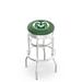 Holland Bar Stool NCAA Bar & Counter Stool Plastic/Acrylic/Leather/Metal/Faux leather in Gray | 30 H x 18 W x 18 D in | Wayfair L7C3C30ColoSt