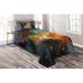 East Urban Home Outer Space Microfiber Modern & Contemporary Coverlet Set Microfiber in Yellow | Twin Bedspread + 1 Sham | Wayfair