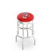 Holland Bar Stool NCAA Bar & Counter Stool Plastic/Acrylic/Leather/Metal/Faux leather in Gray | 30 H x 18 W x 18 D in | Wayfair L7C3C30WI-Bdg