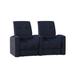 Red Barrel Studio® Chrysander 71" Wide Home Theater Seating w/ Cup Holder Microfiber/Microsuede in Blue | 44 H x 71 W x 42 D in | Wayfair