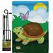 Breeze Decor Turtle Nature Wildlife Impressions Decorative 2-Sided Polyester 1.5 x 1.1 ft. Flag Set in Green | 18.5 H x 13 W x 1 D in | Wayfair