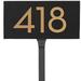 Montague Metal Products Inc. Floating 1-Line Lawn Address Sign Metal in Black | 6 H x 12.5 W x 1 D in | Wayfair HMP-043-L-B-G