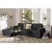 Baxton Studio Langley Modern Dark Grey Fabric Sectional Sofa /w Left Facing Chaise - J099C-Dark Grey-LFC