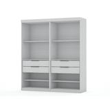 Mulberry Open 2 Sectional Modern Wardrobe Closet with 4 Drawers - Set of 2 in White - Manhattan Comfort 112GMC1