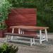 Gracie Oaks Meghans Picnic Outdoor Bench in Brown | 18 H x 74 W x 14.5 D in | Wayfair F48B384C732446D1BB830C1F0C0AEDA8
