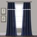 Linen Lace Window Curtain Panels Navy Pair 38X84 Set - Lush Decor 16T004269