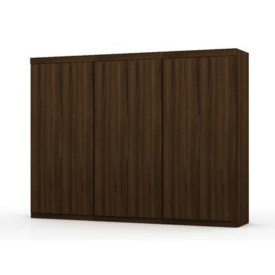 Mulberry 2.0 Modern 3 Sectional Wardrobe Closet with 6 Drawers - Set of 3 in Brown - Manhattan Comfort 124GMC5