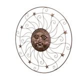 Bungalow Rose Wrought Iron Sun & Stars Round Wall Décor Metal in Brown/Gray | 36 H x 36 W in | Wayfair 533187C904234610969DD6CB36AE177D