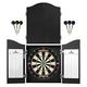 Mission Darts #_CAB508 Home Centre | Complete Darts Package Including Apollo Dartboard with Cabinet, Easy Wipe Score Panels and 2 Sets of Darts, Black