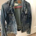 American Eagle Outfitters Jackets & Coats | American Eagle Ripped Jean Jacket | Color: Blue/White | Size: M