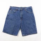 Carhartt Shorts | 90s Carhartt Mens 36 Leather Patch Denim Shorts | Color: Blue | Size: 36