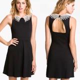 Free People Dresses | Free People Black Open Back Fit & Flare Dress | Color: Black/White | Size: Xs