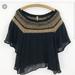 Free People Sweaters | Free People Wool Blend Off Should Boho Black Top | Color: Black | Size: Xs