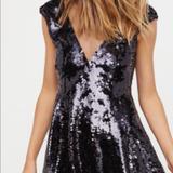 Free People Dresses | Free People Dance Till Dawn Black Sequence Dress | Color: Black | Size: Xs