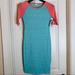 Lularoe Dresses | Lularoe Green And Orange T-Shirt Dress Size Xxs | Color: Green/Orange | Size: Xxs